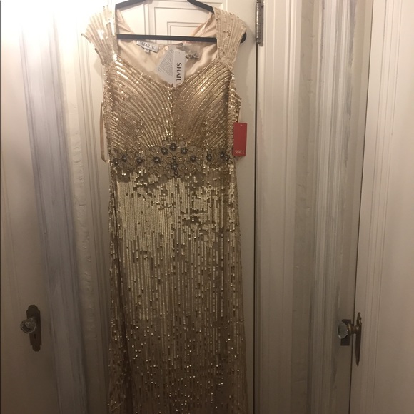 NWT Shail K. Light gold silk dress, size 14